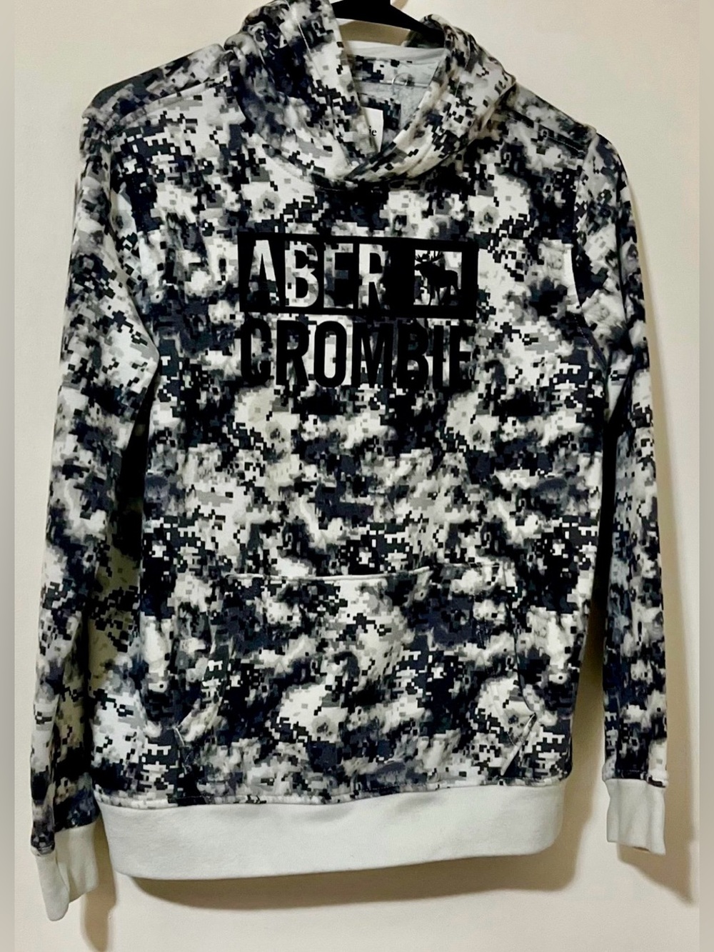 Abercrombie kids Black and White Logo Label Hoodie